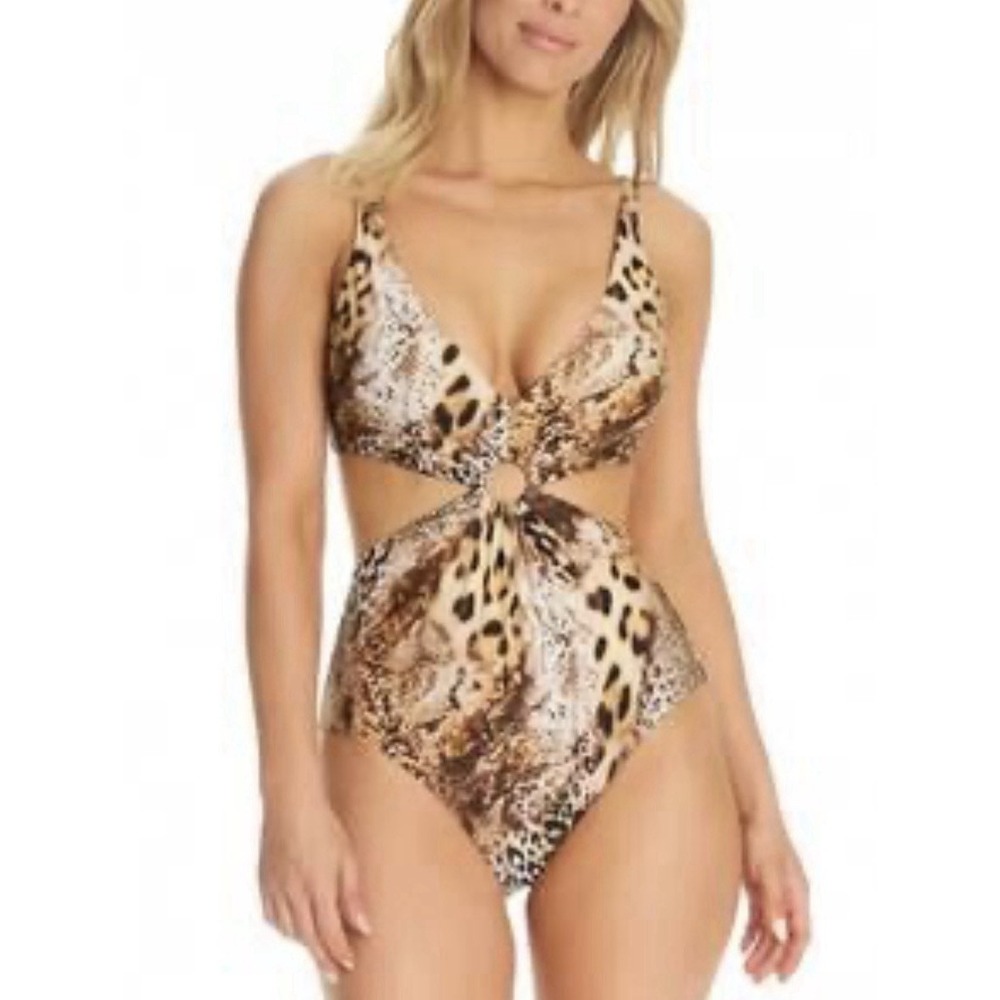 Bar Iii Women's Safari Fling Ring Monokini Swimsuit, Women's Swimsuit SZ M. NWT